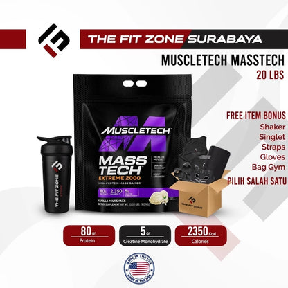 MUSCLETECH Masstech Extreme 2000 20 Lbs Weight Mass Gainer New Pouch Packaging Certificate