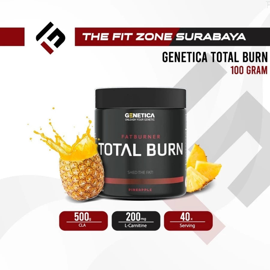 GENETICA Total Burn 40 Servings Suplemen Fitness Fat Burner Powder Pembakar Lemak
