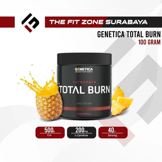 GENETICA Total Burn 40 Servings Suplemen Fitness Fat Burner Powder Pembakar Lemak