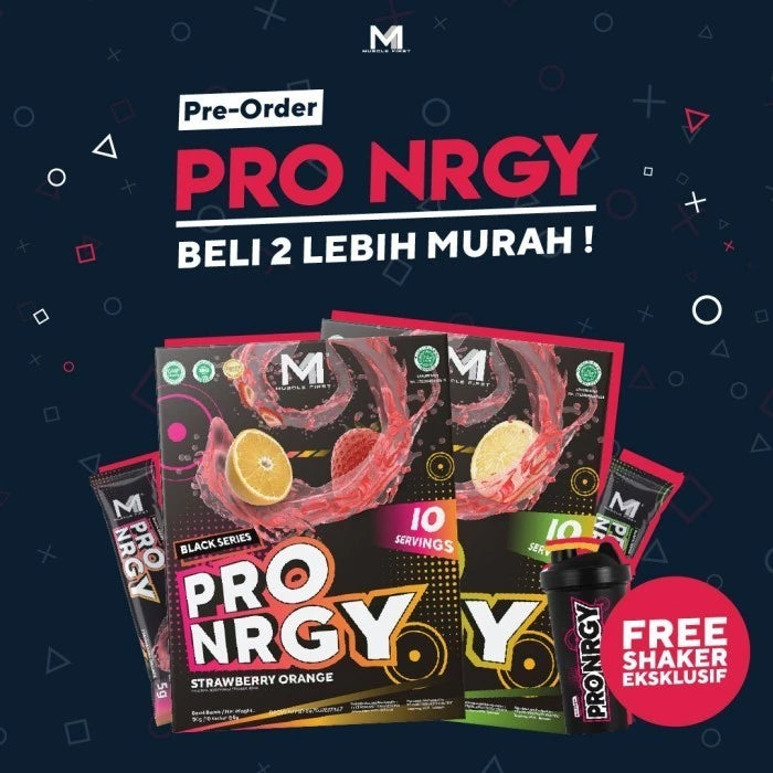 MUSCLE FIRST Pro NRGY 10 Sachet Suplementasi Fitness Pre Workout Lokal M1 PWO