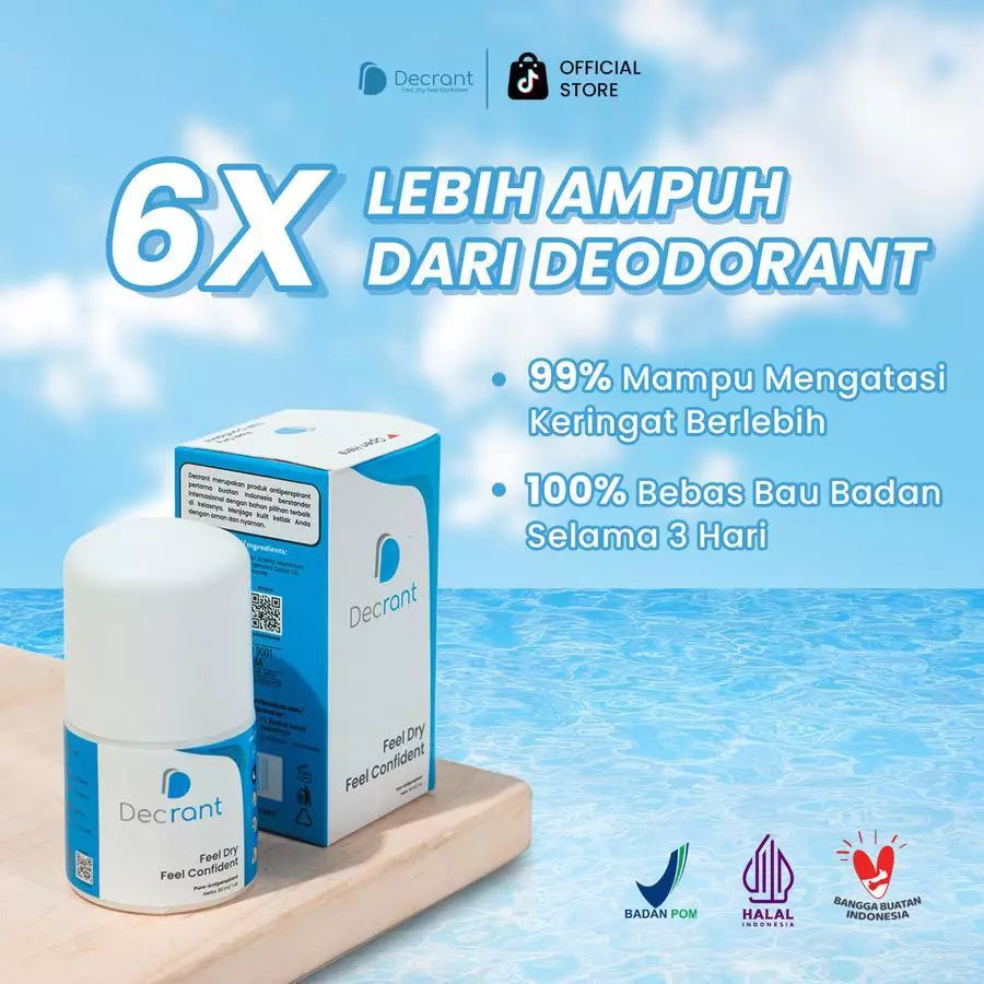 DECRANT Antiperspirant Ketiak Roll On 30 Ml BPOM HALAL Original dan Sensitif