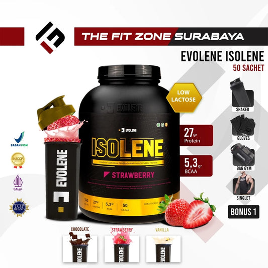 EVOLENE Isolene 50 Sachets ( 1.650 Gram ) Susu Whey Protein Isolate Lokal