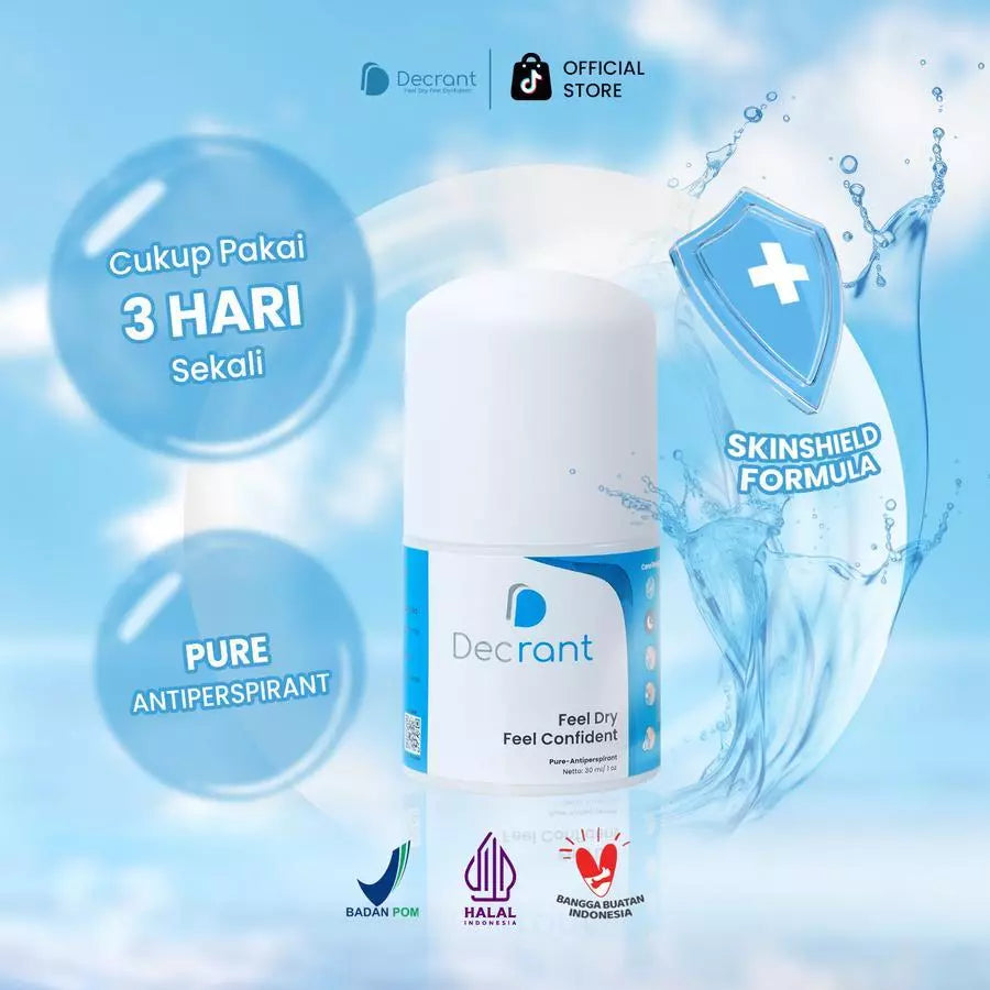 DECRANT Antiperspirant Ketiak Roll On 30 Ml BPOM HALAL Original dan Sensitif