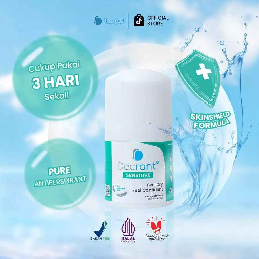 DECRANT Antiperspirant Ketiak Roll On 30 Ml BPOM HALAL Original dan Sensitif