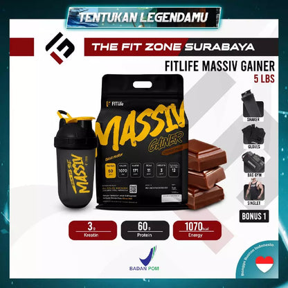 FITLIFE Massiv Gainer 5 Lbs Supplement Fitness Weight Gainer FITLIFE MPRO Susu Penambah Berat Badan