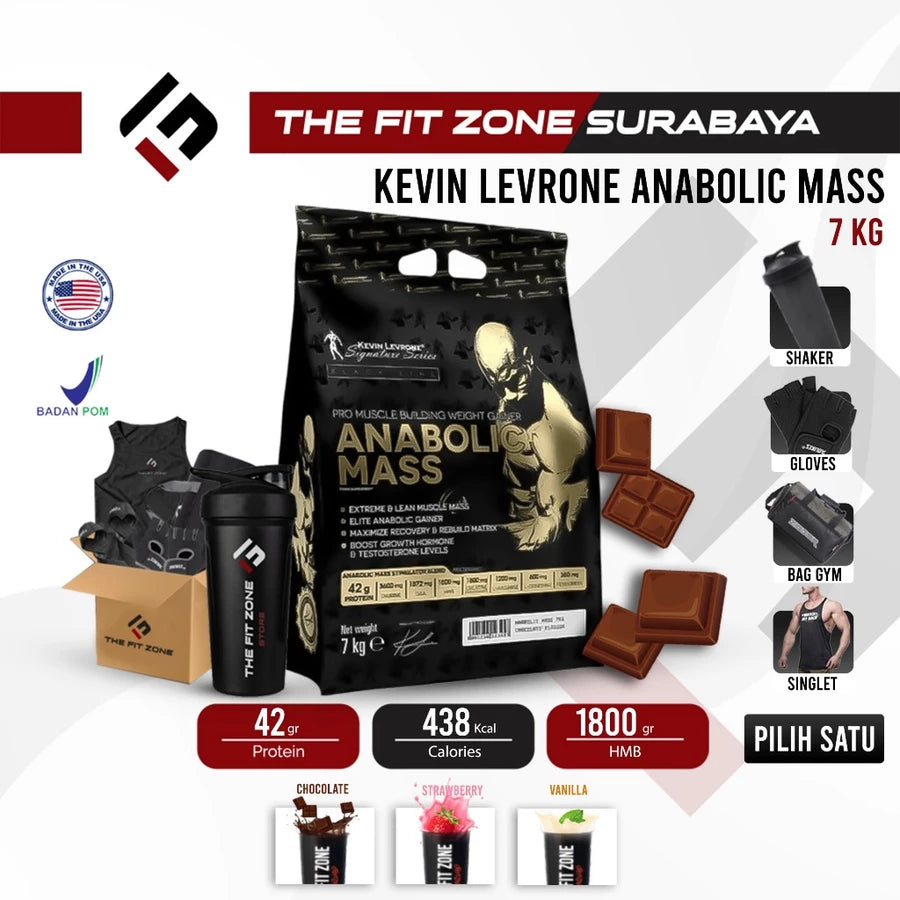 KEVIN LEVRONE Anabolic Mass Gainer 7kg Supplementasi Fitness Weigh Mass Gainer