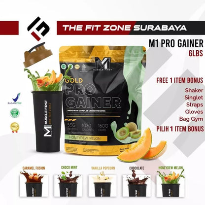 MUSCLE FIRST Gold Pro Gainer 6 Lbs Supplemen Fitness M1 Weight Mass Gainer