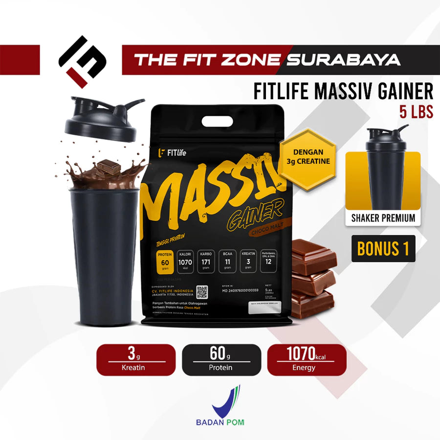 FITLIFE Massiv Gainer 5 Lbs Supplement Fitness Weight Gainer FITLIFE MPRO Susu Penambah Berat Badan