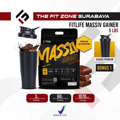 FITLIFE Massiv Gainer 5 Lbs Supplement Fitness Weight Gainer FITLIFE MPRO Susu Penambah Berat Badan