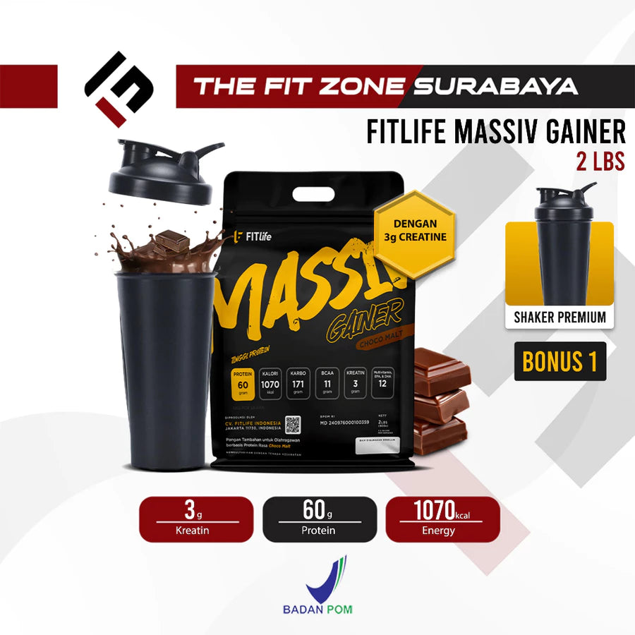 FITLIFE Massiv Gainer 2 Lbs Supplement Fitness Weight Mass Gainer Susu Penambah Berat Badan