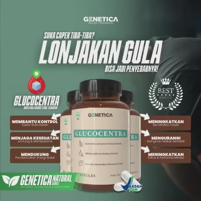 GENETICA Glucocentra 60 Kapsul Kontrol Gula Darah dan Karbohidrat Herbal