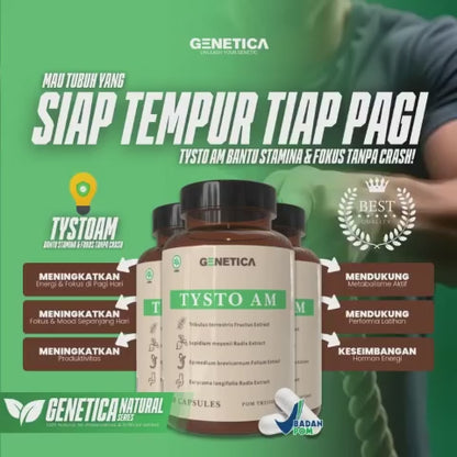 GENETICA Tysto AM 60 Kapsul Suplemen Herbal Testosteron Booster