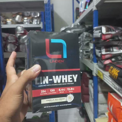 LINDEN Lin Whey 12 Sachet Supplementasi Fitness Whey Protein Blend Import