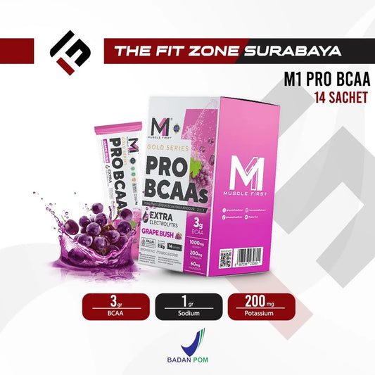 MUSCLE FIRST Pro BCAA Box 14 Sachet + Electrolytes Suplemen Fitness BCAA Powder For Recovery Muscle