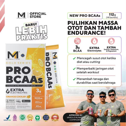 MUSCLE FIRST Pro BCAA Box 14 Sachet + Electrolytes Suplemen Fitness BCAA Powder For Recovery Muscle