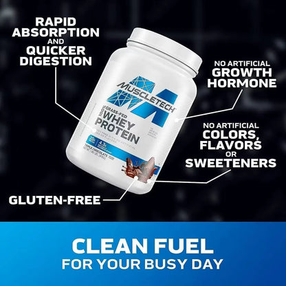 MUSCLETECH Grass-Fed 100% 1,8 Lbs Whey Protein Non-GMO & Gluten-Free Vegan Plant Protein