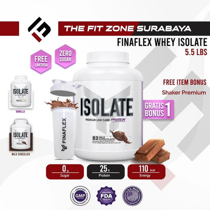 FINAFLEX Isolate 5.5 Lbs Whey Protein Isolate Premium Low Carb Free Lactose Sugar Free