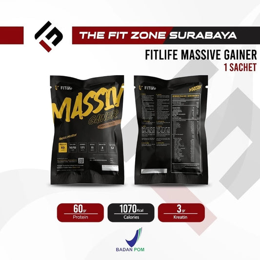 FITLIFE Massiv Gainer 1 Sachet 75 Gram Supplement Fitness Mass Gainer Susu Penambah Berat Badan