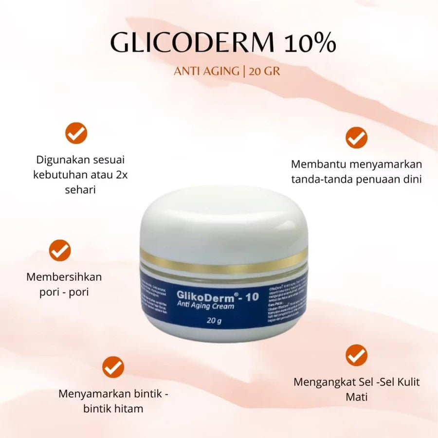 GLIKODERM 10% Anti Aging Cream 20 Gram Glycolic Acid 10%