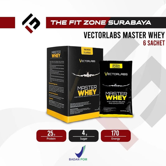 VECTORLABS Master Whey Box 6 Sachet Suplemen Fitness Whey Protein