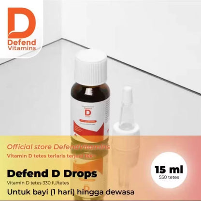 DEFEND D Drops Vitamin D3 330 IU / Tetes 15 ML Isi 550 Tetes Multivitamin Anak Defense D