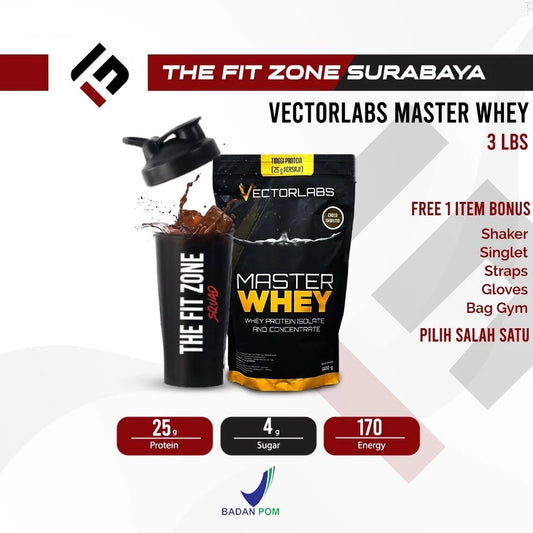 VECTORLABS Master Whey 3 Lbs Suplementasi Masterwhey Protein Isolate dan Concentrate BPOM Certified