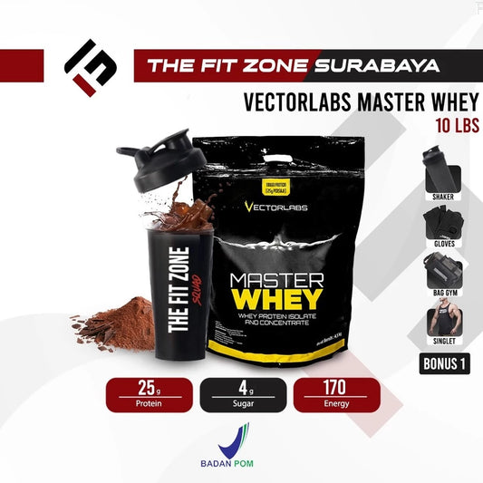 VECTORLABS Master Whey 10 Lbs Supplemen Whey Protein Isolate dan Concentrate