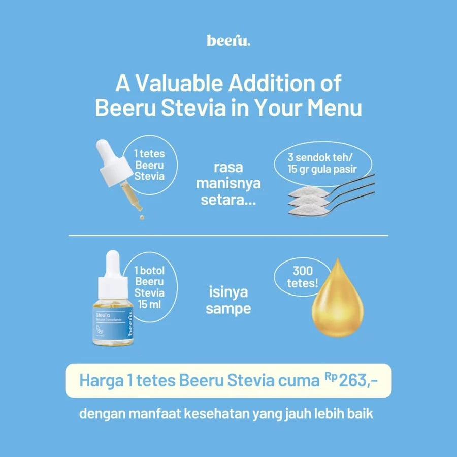 BEERU Stevia Natural Sweetener Pengganti Gula Sehat Pemanis Alami Nol Kalori