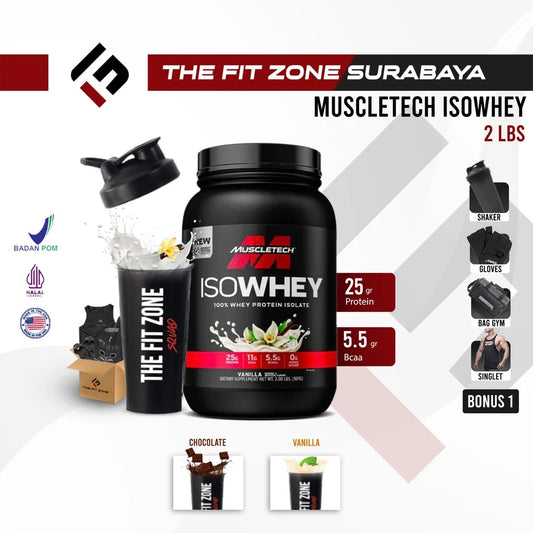 MUSCLETECH Iso Whey 2 Lbs 907 Gram 100% Whey Protein Isolate Iso Whey