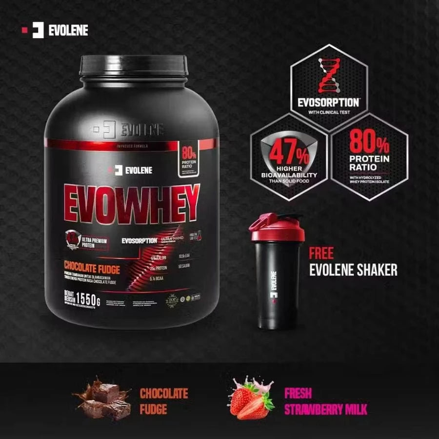 EVOLENE Evowhey w/ Evosorption 1550 Gram ( 50 Serving ) Evolene Whey