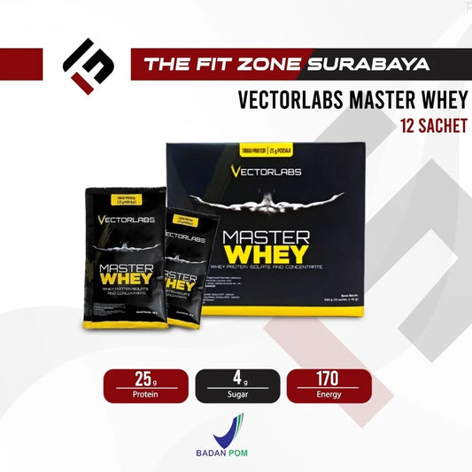 VECTORLABS Master Whey Box 12 Sachet Supplemen Whey Protein Isolate dan Concentrate