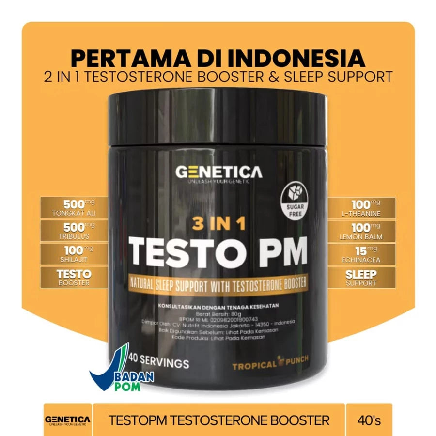 GENETICA Testo PM 40 Servings Supplementasi Fitness Testosterone Booster TestoPM