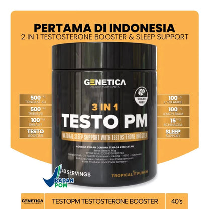 GENETICA Testo PM 40 Servings Supplementasi Fitness Testosterone Booster TestoPM
