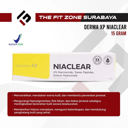 DERMA XP Niaclear Niacinamide 4% Tranex Peptides Sodium Hyaluronate 15 Gram Mencerahkan & Samarkan Noda Wajah