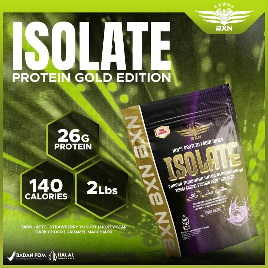 BXN NUTRITION Whey Protein Isolate 2 Lbs Gold Series Susu Protein Suplemen Whey Isolate