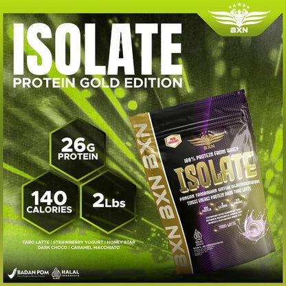 BXN NUTRITION Whey Protein Isolate 2 Lbs Gold Series Susu Protein Suplemen Whey Isolate