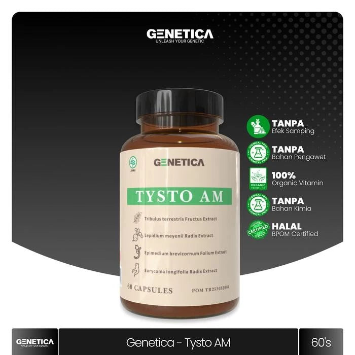 GENETICA Tysto AM 60 Kapsul Suplemen Herbal Testosteron Booster