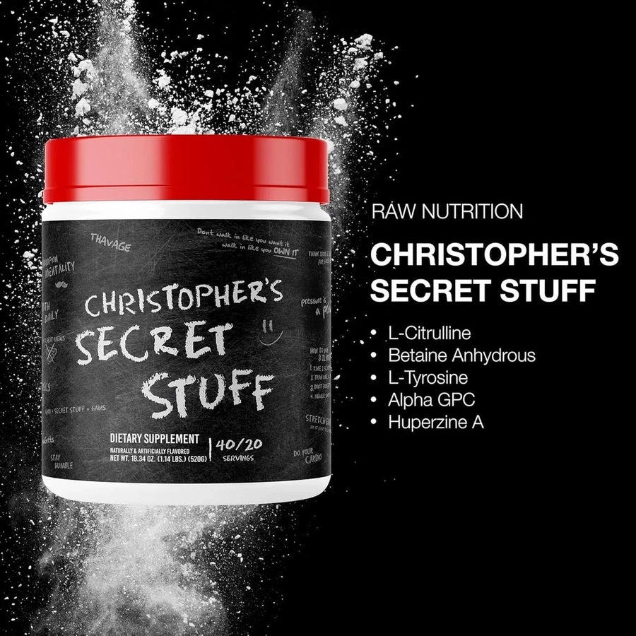 RAW Nutrition CBUM Christopher's Secret Stuff Preworkout 40 Serving Penambah Energi dan Stamina