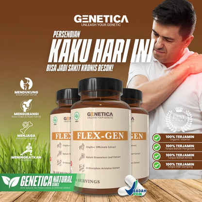 GENETICA Flex Gen 60 Kapsul Suplemen Herbal Pereda Nyeri Sendi Flex-Gen