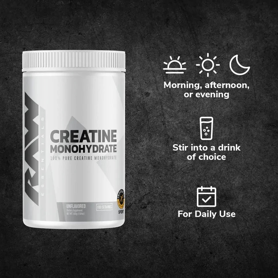 RAW Nutrition CBUM RawBUM 100% Pure Creatine Monohydrate 100 Serving Kreatin 500 Gram