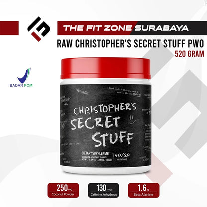 RAW Nutrition CBUM Christopher's Secret Stuff Preworkout 40 Serving Penambah Energi dan Stamina